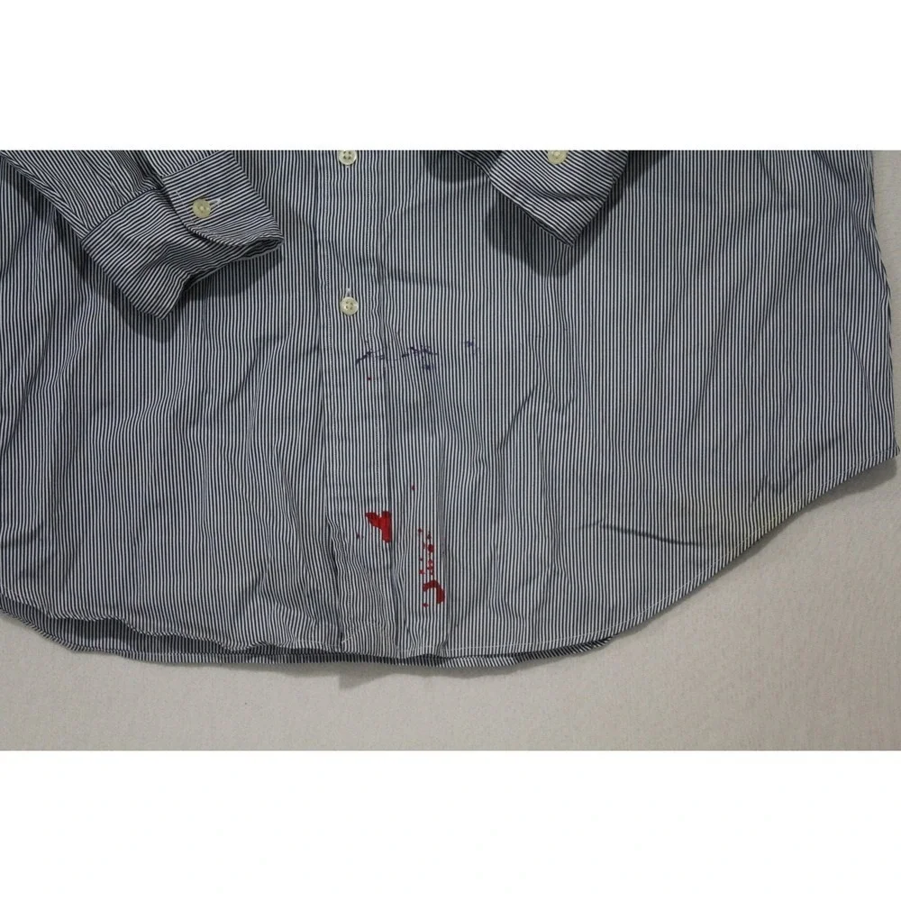 Polo Ralph Lauren Men Blue Shirt Andew Classic Fit  Long Sleeve Size 17